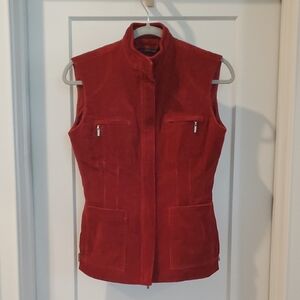 Elie Tahari Red Corduroy Vest XS